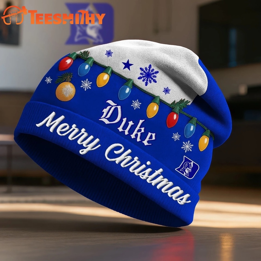 Duke Blue Devils NCAA Merry Christmas Beanie Hat
