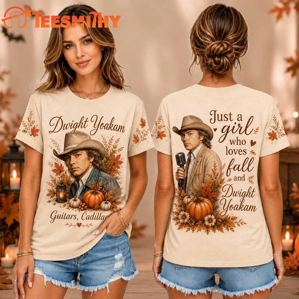 Dwight Yoakam Autumn Leaves Pumpkin Graphic Unisex 3D Shirt
