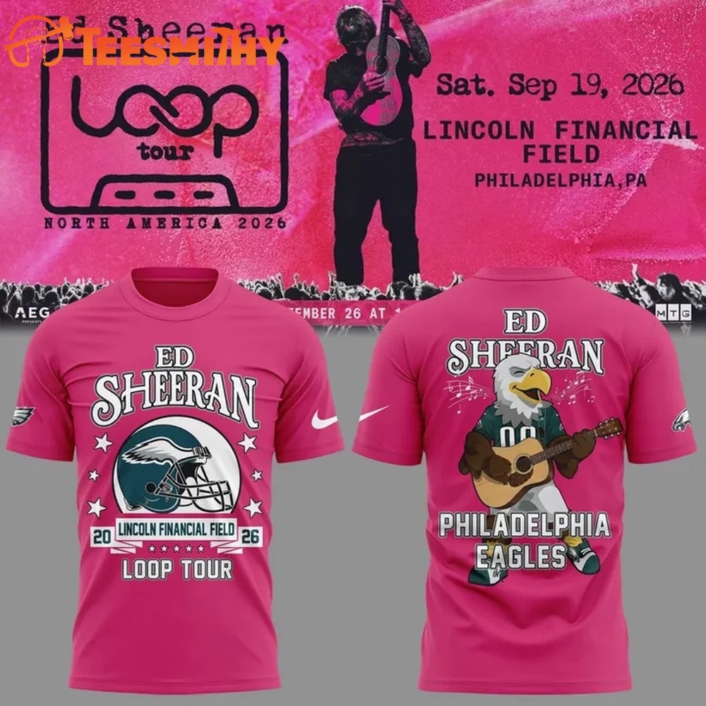 Ed Sheeran Loop Tour 2026 x Philadelphia Eagles Mascot Design 3D Shirt
