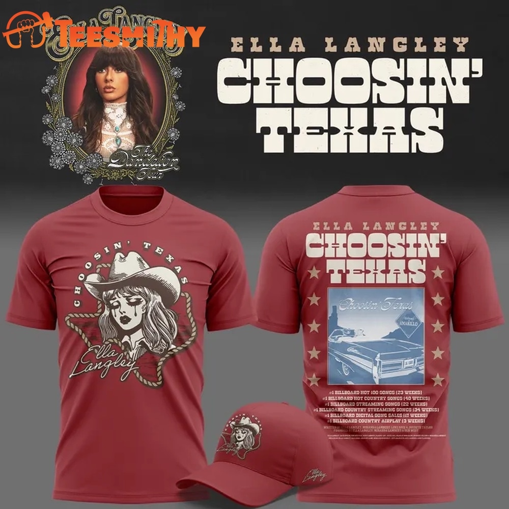 ELLA LANGLEY Choosin’ Texas The Dandelion Tour 2026 Red T Shirt