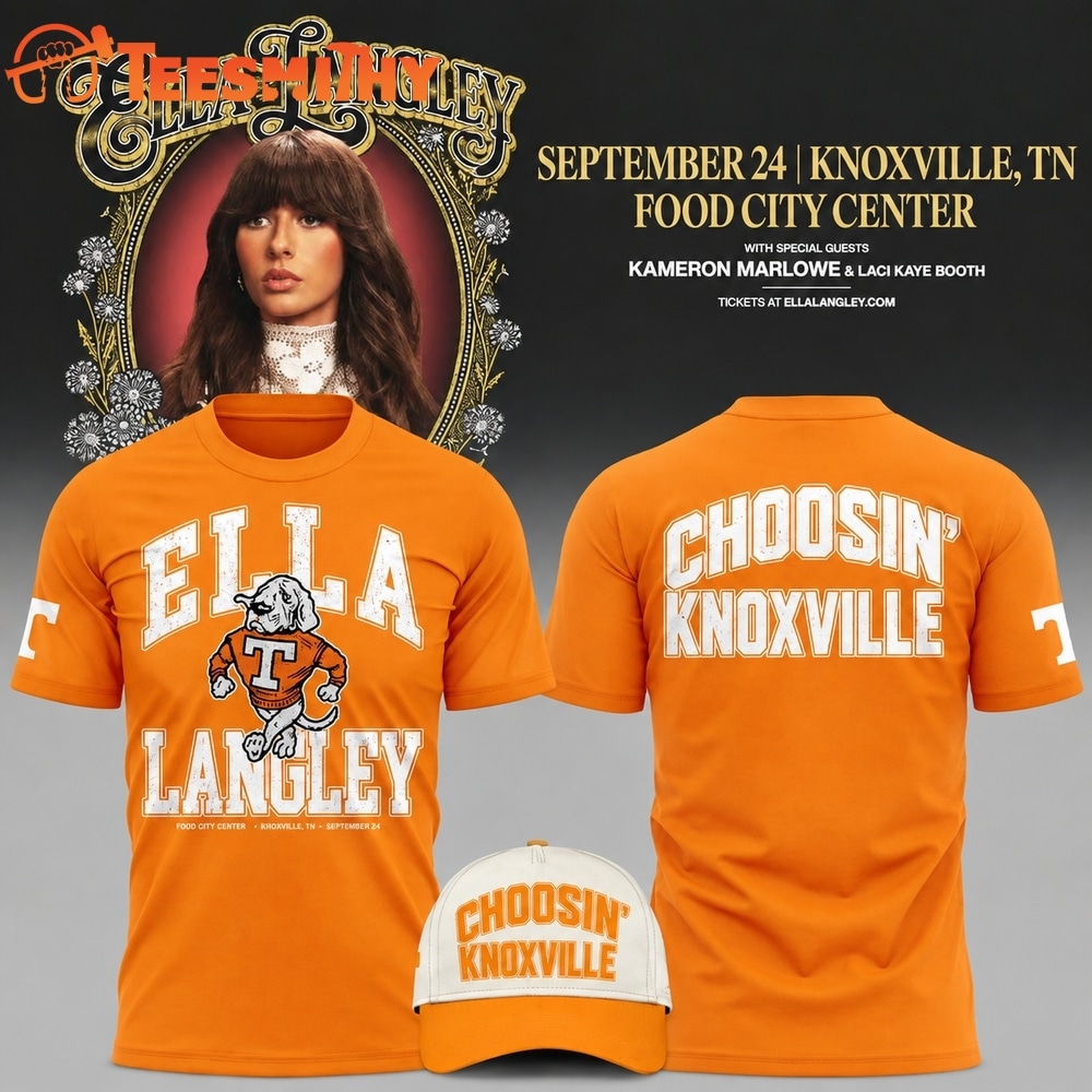 Ella Langley x Tennessee Volunteers Choosin Knoxville The Dandelion Tour 2026 Orange T Shirt
