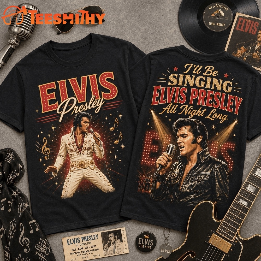 Elvis Presley All Night Long 3D Graphic Shirt