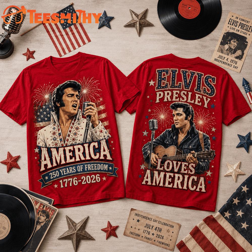 Elvis Presley America 250 Years of Freedom Tribute T Shirt
