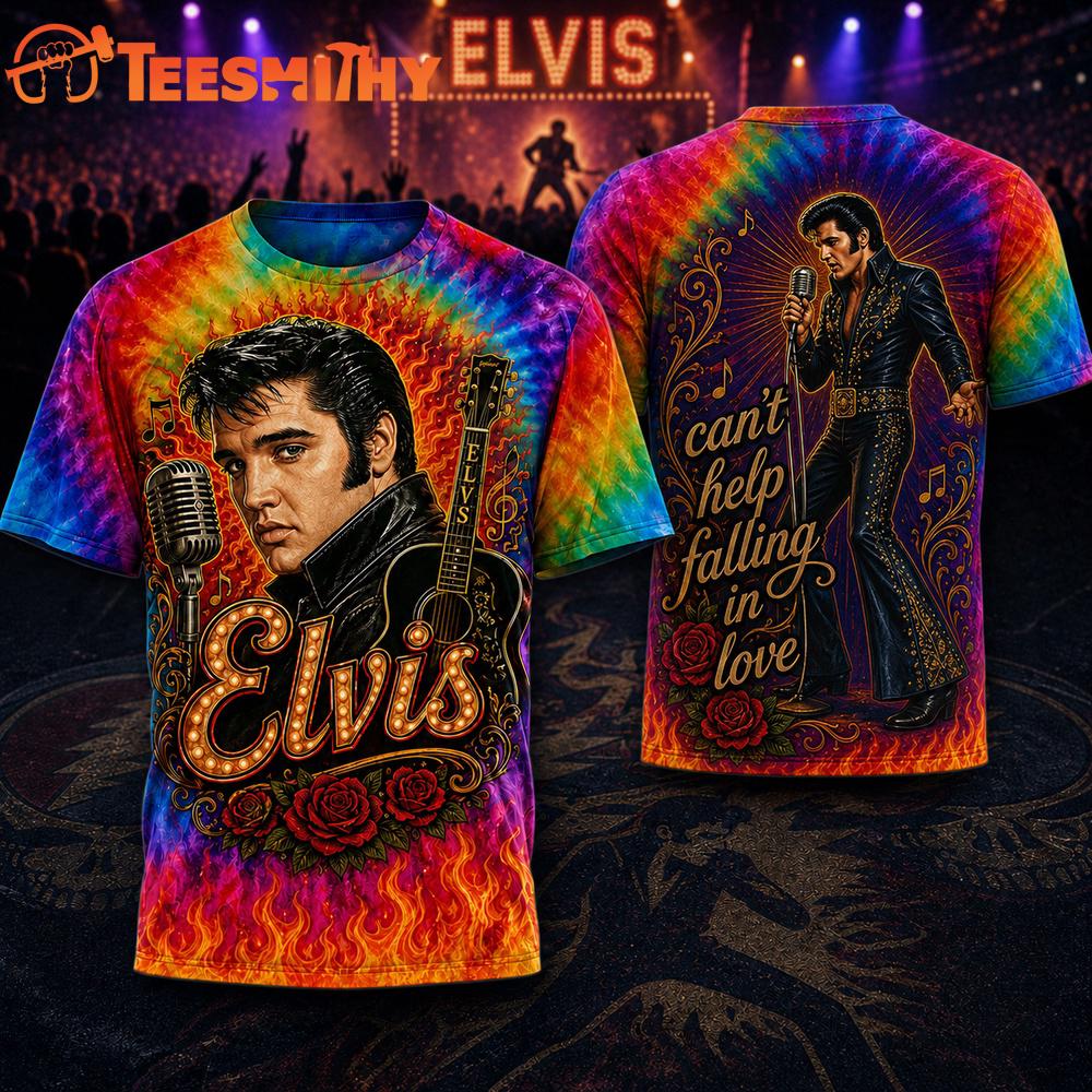 Elvis Presley Rainbow Flame Unisex 3D Shirt