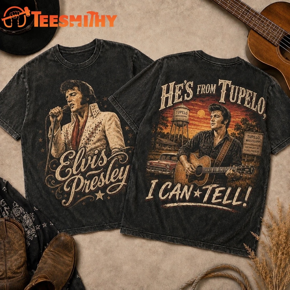 Elvis Presley Tupelo Water Tower Vintage Portrait 3D Shirt