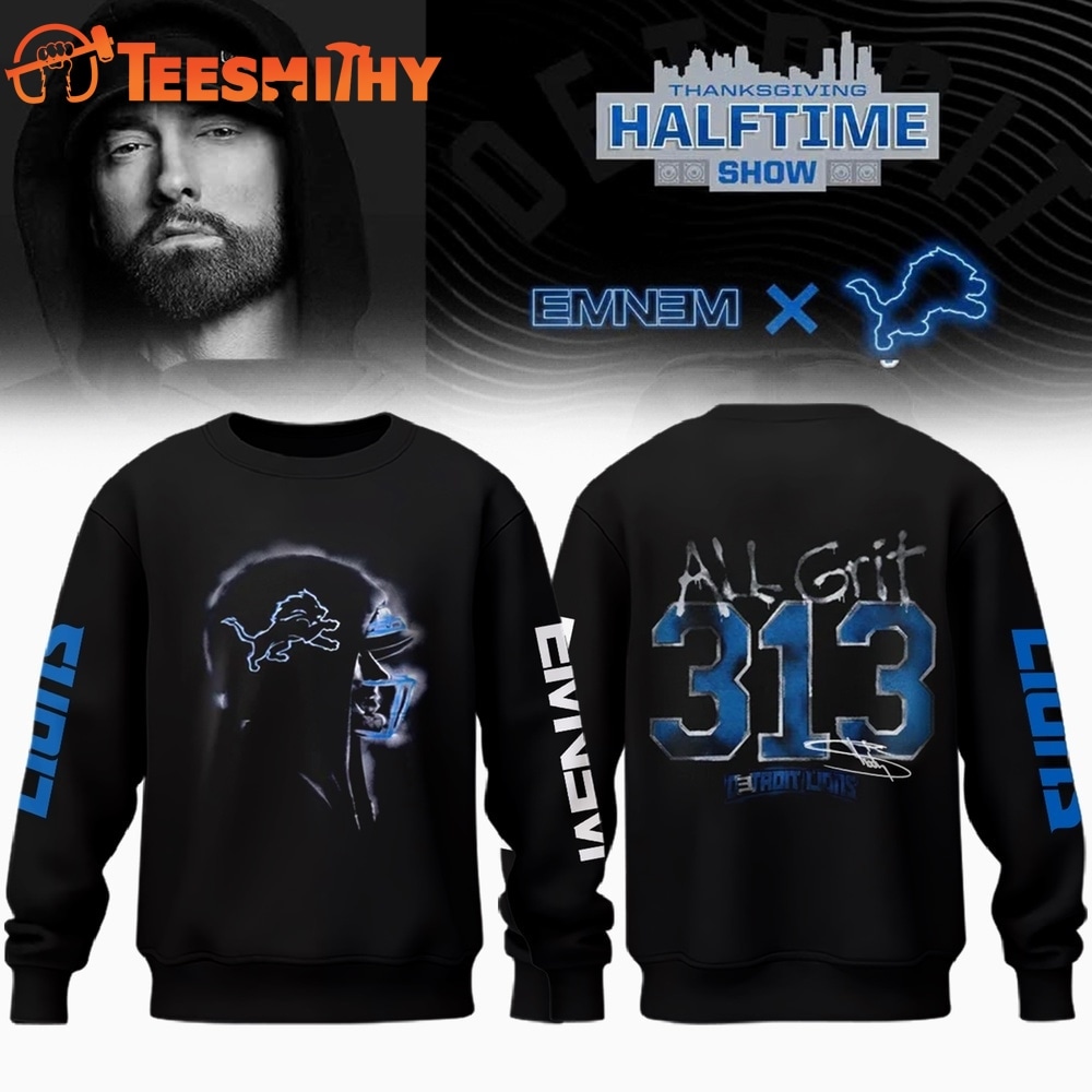 Eminem x Detroit Lions Signature 3D All Grit 313 Sweatshirt