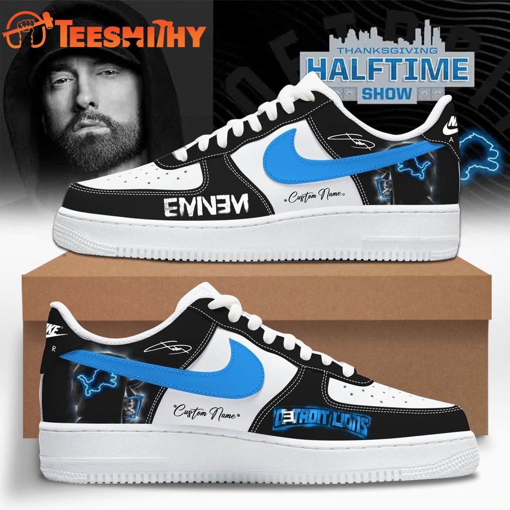 Eminem x Detroit Lions Signature Air Force 1 Shoes Sneakers