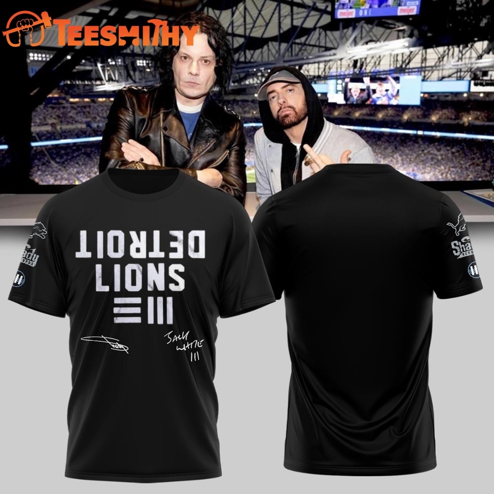 Eminem x Detroit Lions Signature Limited Edition Black T Shirt