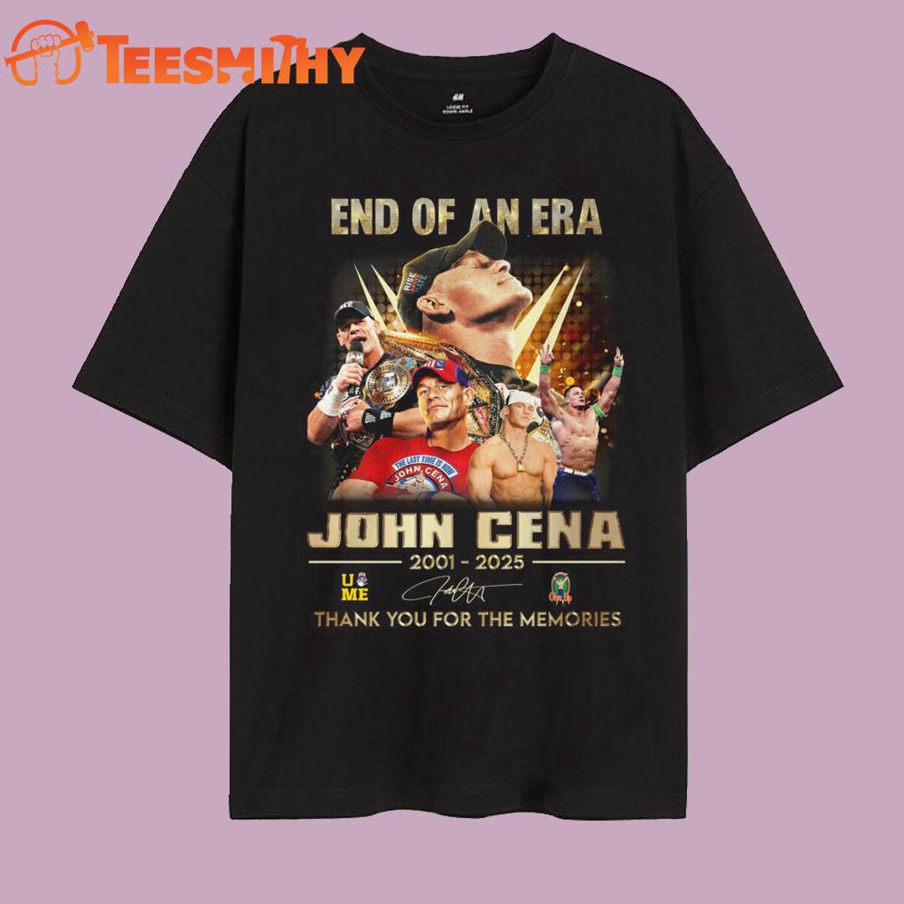 End of An Era John Cena WWE 2001-2025 Signature Vintage T Shirt