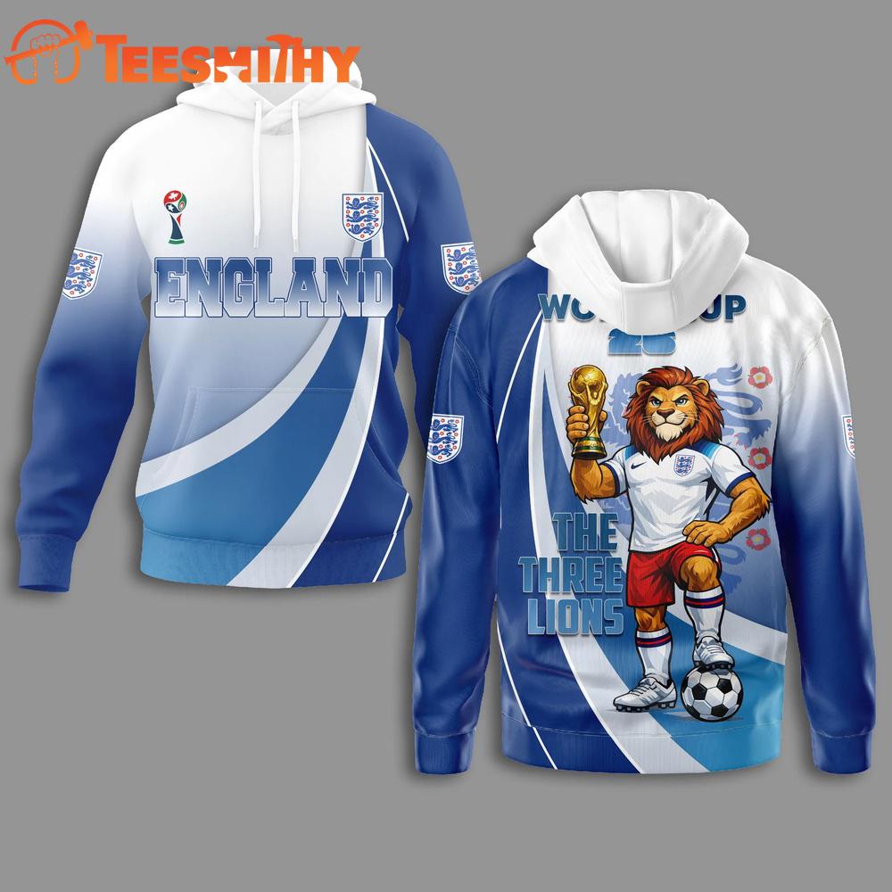 England Fifa World Cup 2026 Mascot Limited Hoodie Shirt