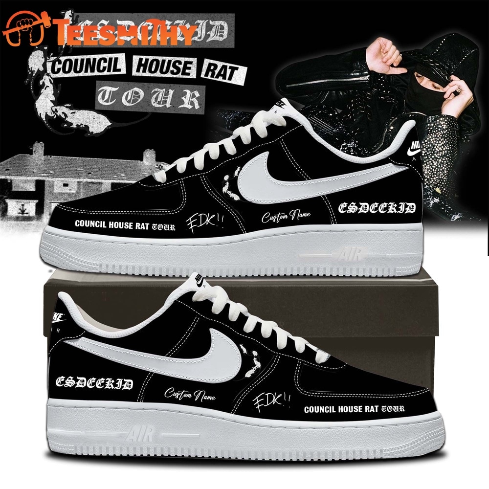 EsDeeKid Council House Rat Tour 2026 Black Air Force 1 Shoes Sneaker