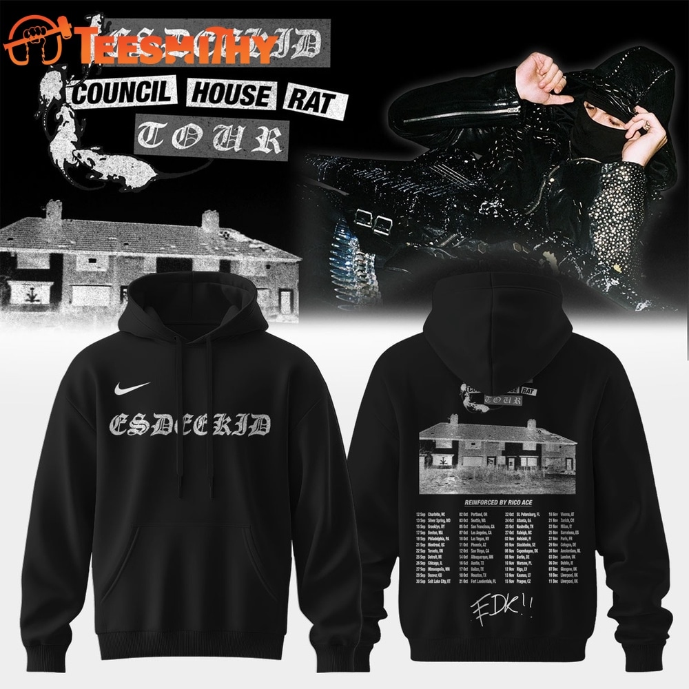 EsDeeKid Council House Rat Tour 2026 Black Hoodie