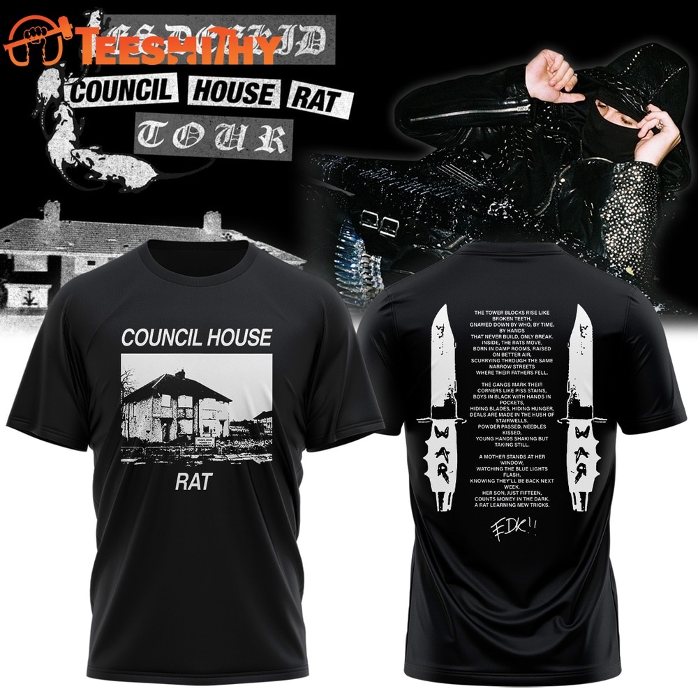 EsDeeKid Council House Rat Tour 2026 Black T Shirt