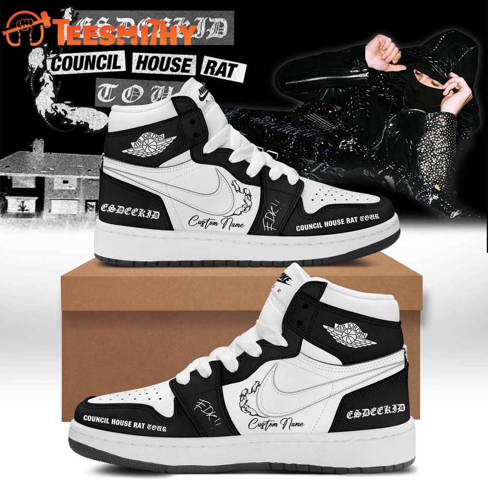 EsDeeKid Council House Rat Tour 2026 Personalized Air Jordan 1 Hightop Shoes