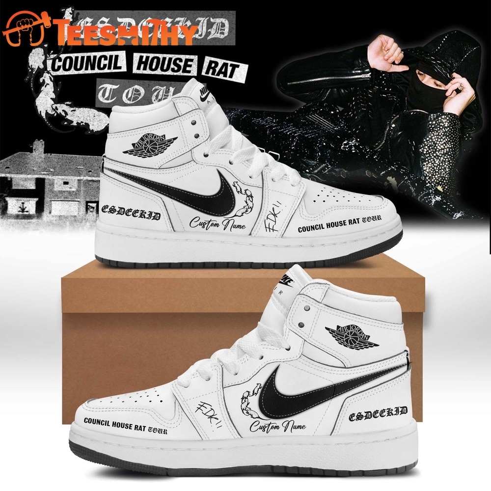 EsDeeKid Council House Rat Tour 2026 White Air Jordan 1 Hightop Shoes