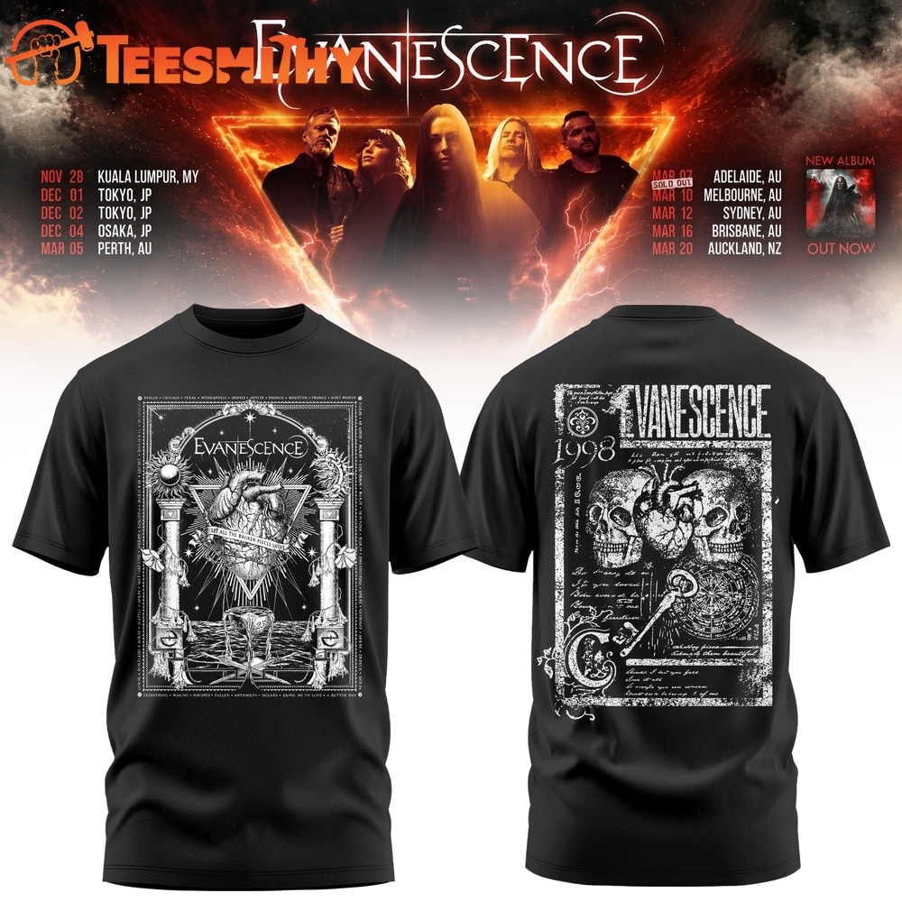 Evanescence Australia & New Zealand Tour 2027 Limited Edition T Shirt