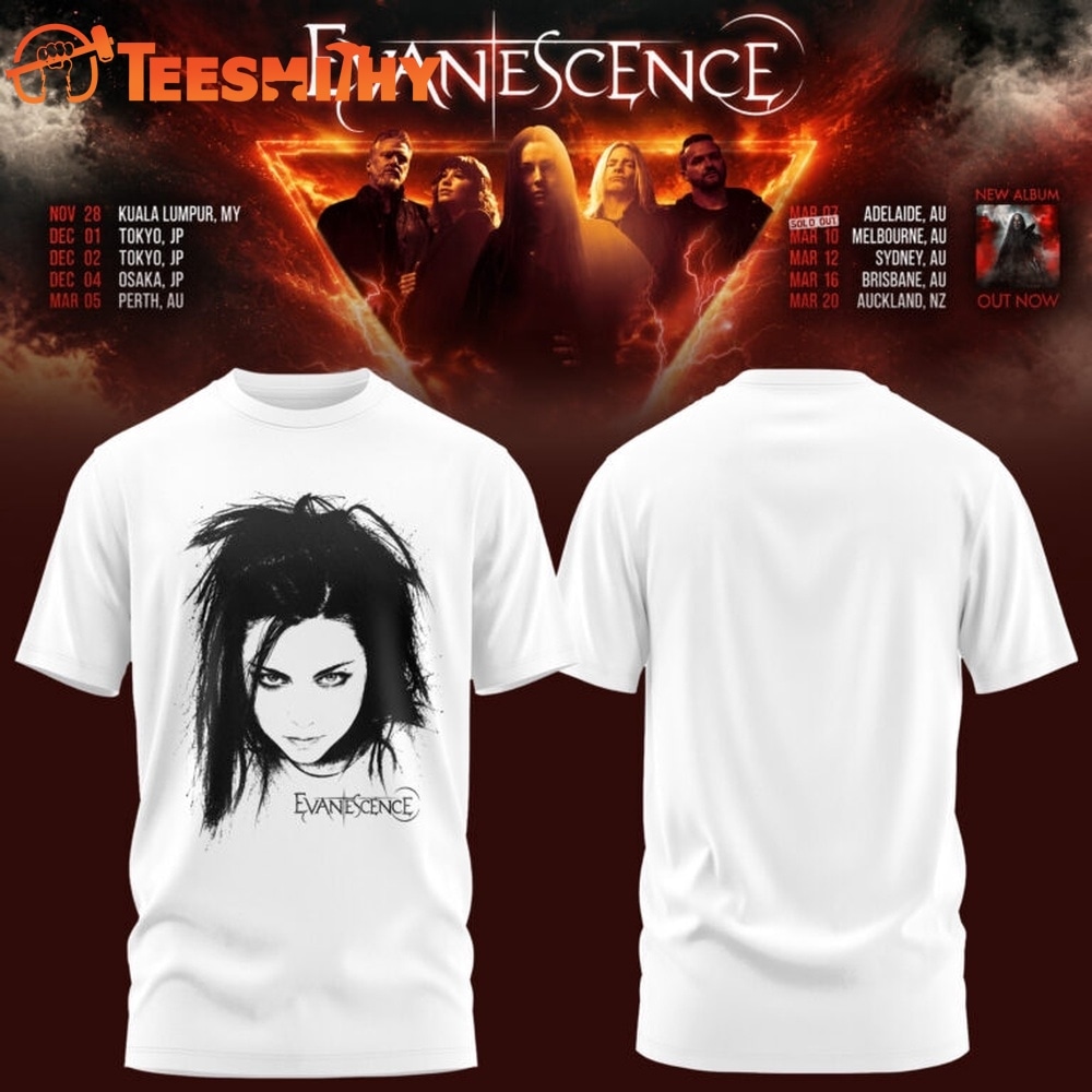 Evanescence Australia & New Zealand Tour 2027 Special New T Shirt
