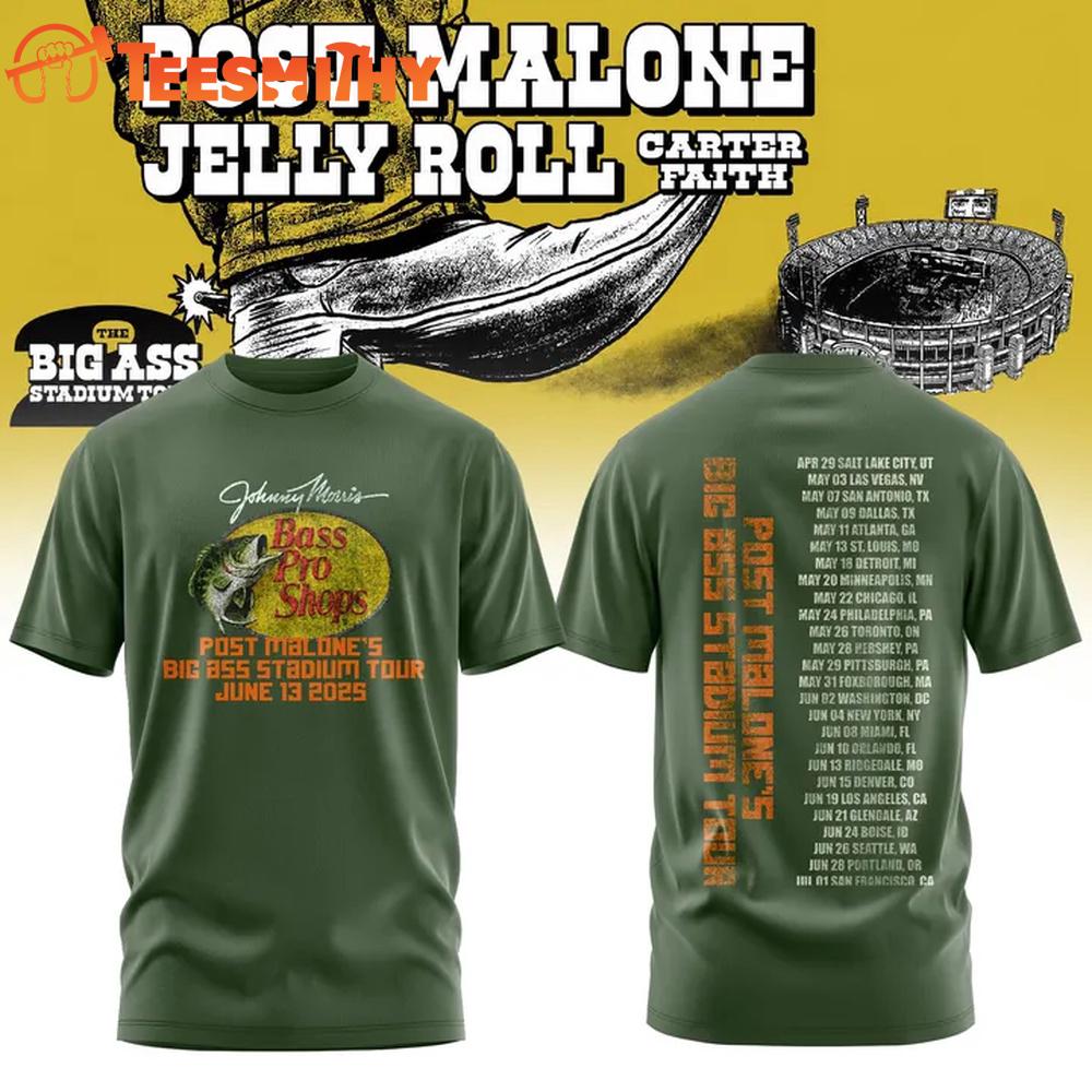 Exclusive Edition Post Malone x UConn Huskies Football THE BIG ASS Stadium Tour Part 2 T Shirt