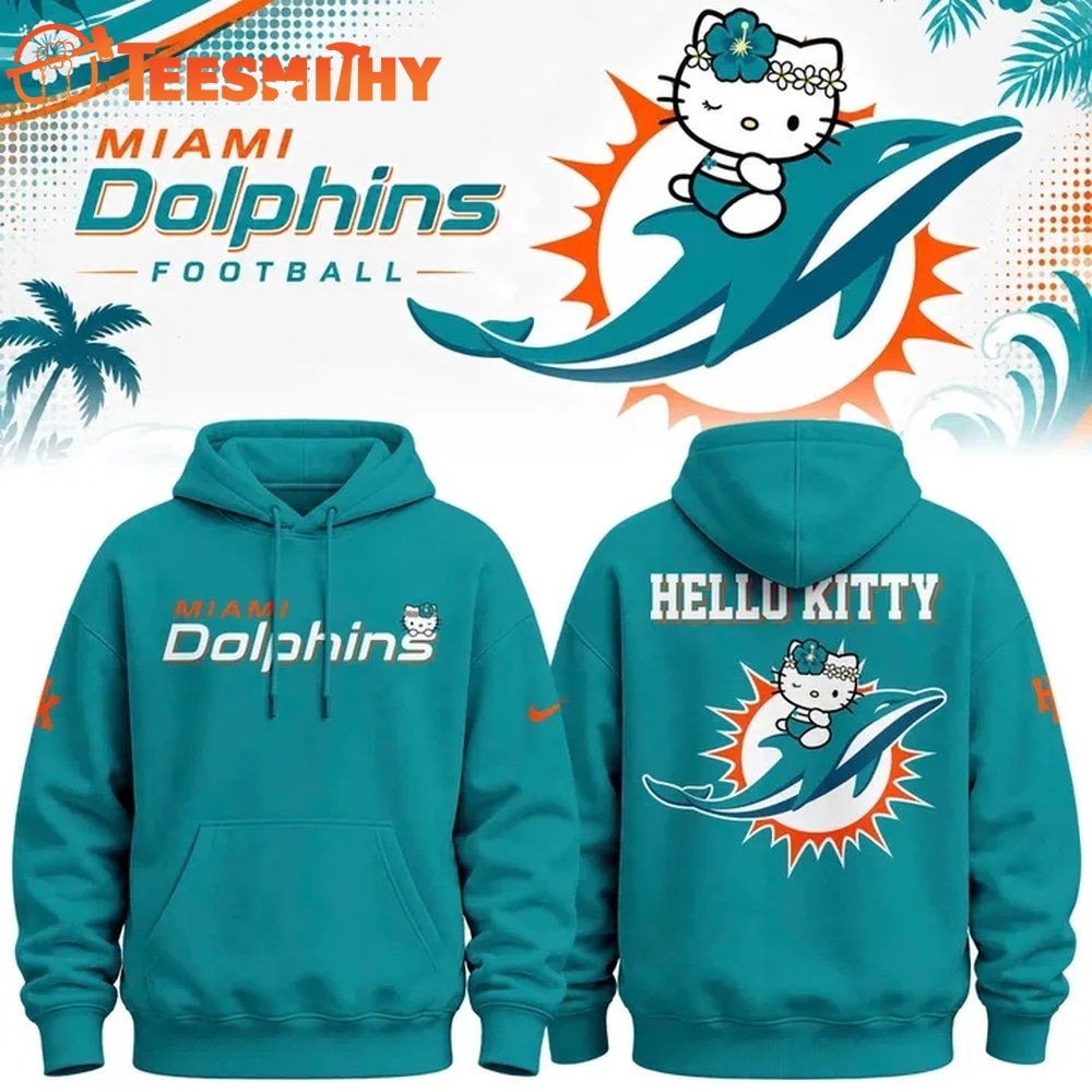 Exclusive Miami Dolphins x Hello Kitty 2026 Blue Hoodie