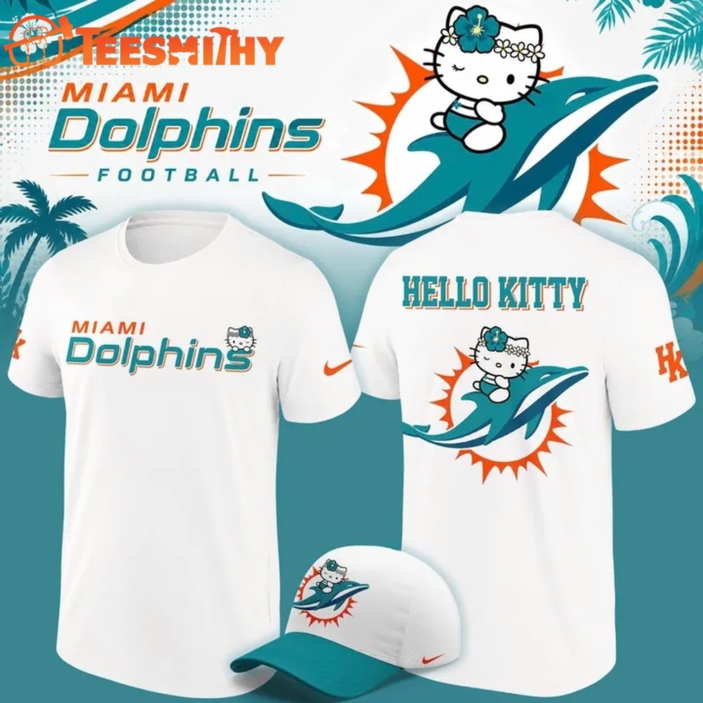 Exclusive Miami Dolphins x Hello Kitty 2026 White T Shirt