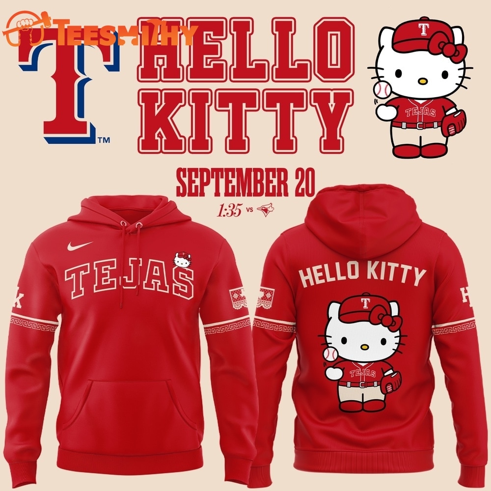 Exclusive Tejas City Connect Texas Rangers x Hello Kitty 2026 Hoodie