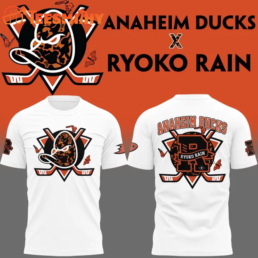 Exclusive Version Anaheim Ducks x Ryoko Rain White T Shirt