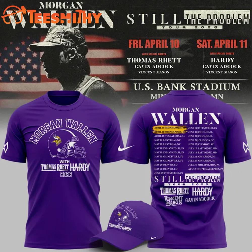 Exclusive Version Morgan Wallen x Minnesota Vikings 2026 T Shirt