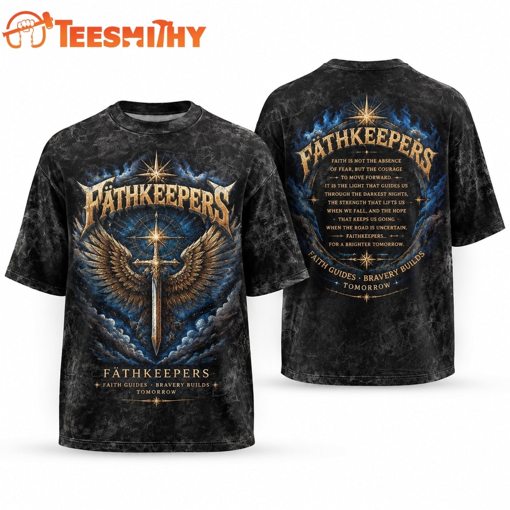 Faithkeepers Vintage Heavy Metal Style Wings Sword Graphic T Shirt