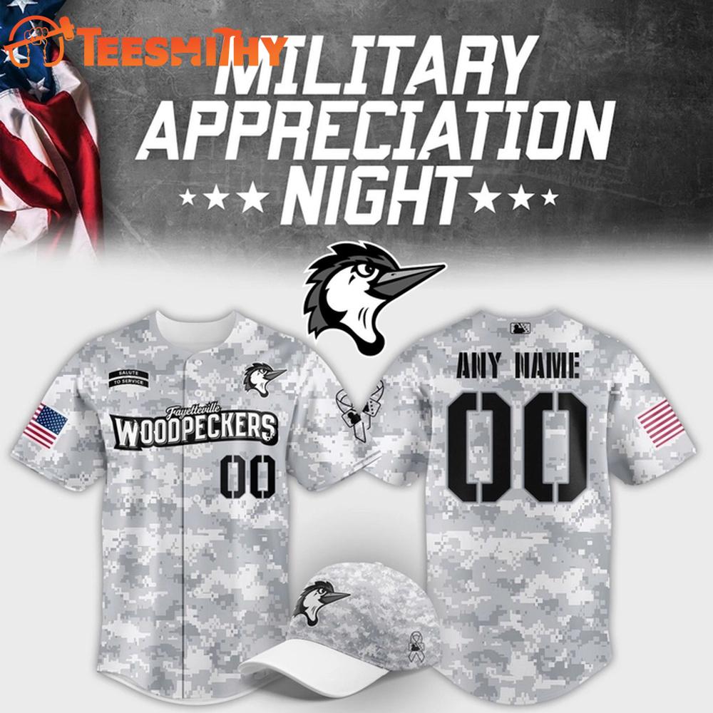 Fayetteville Woodpeckers Military Appreciation Night 2025 Baseball Jersey