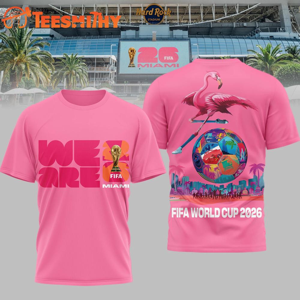 Fifa World Cup 2026 Miami Flamingo Pink 3D Shirt