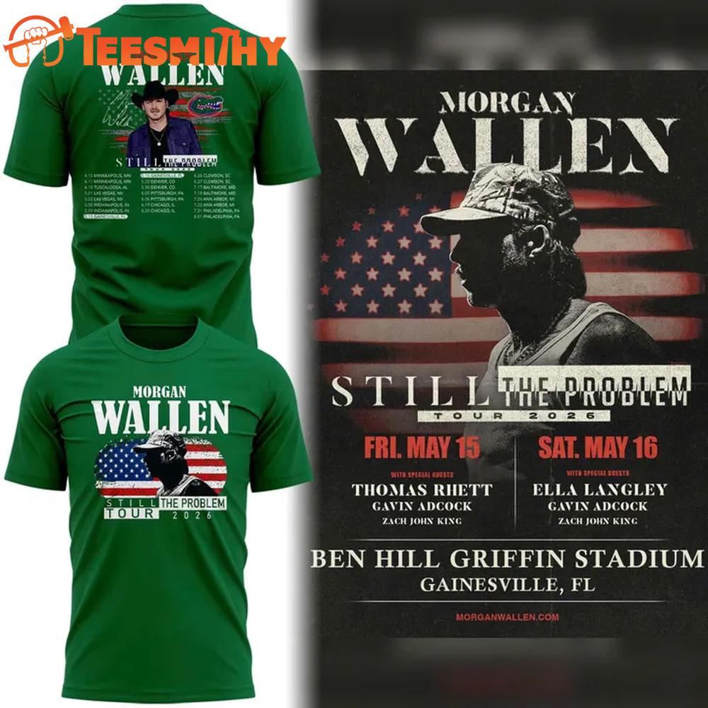 Florida Gators Morgan Wallen 2026 Tour Green T-Shirt