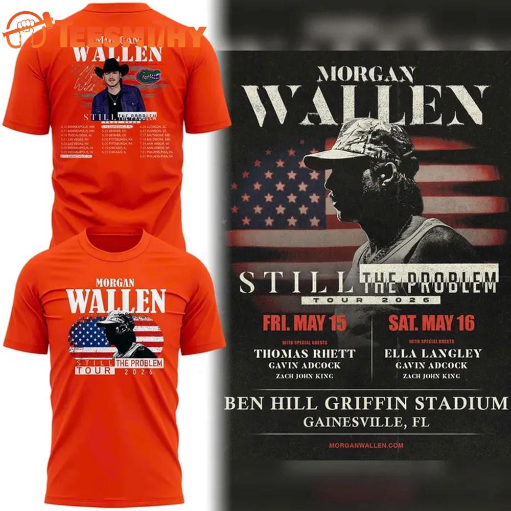Florida Gators Morgan Wallen 2026 Tour Orange T-Shirt