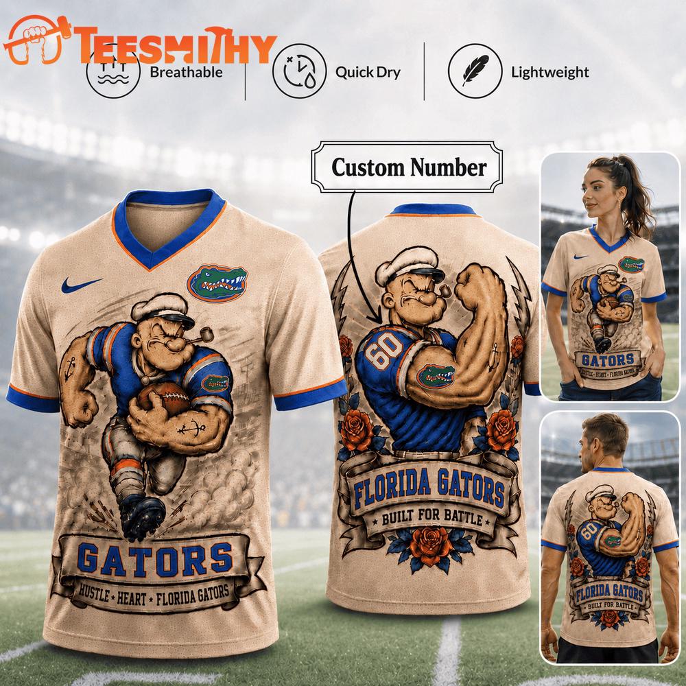 Florida Gators NCAA Popeye Vintage Tattoo Football Jersey