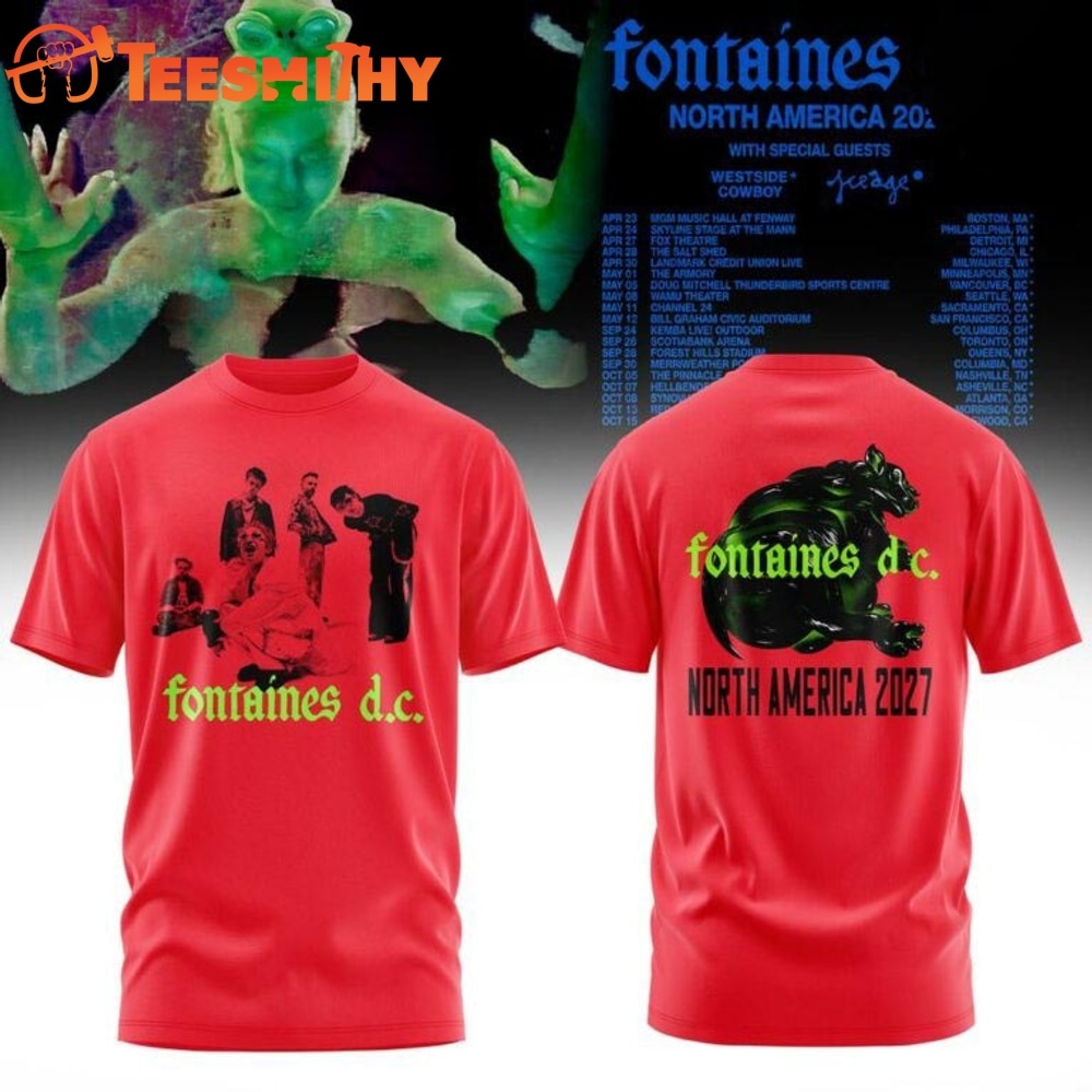 Fontaines D.C. North America 2027 Tour Graphic T Shirt