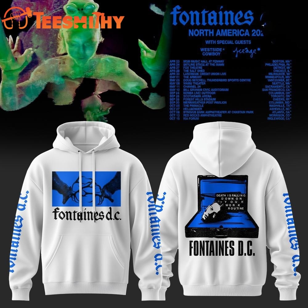 Fontaines D.C. North America 2027 Tour White Hoodie