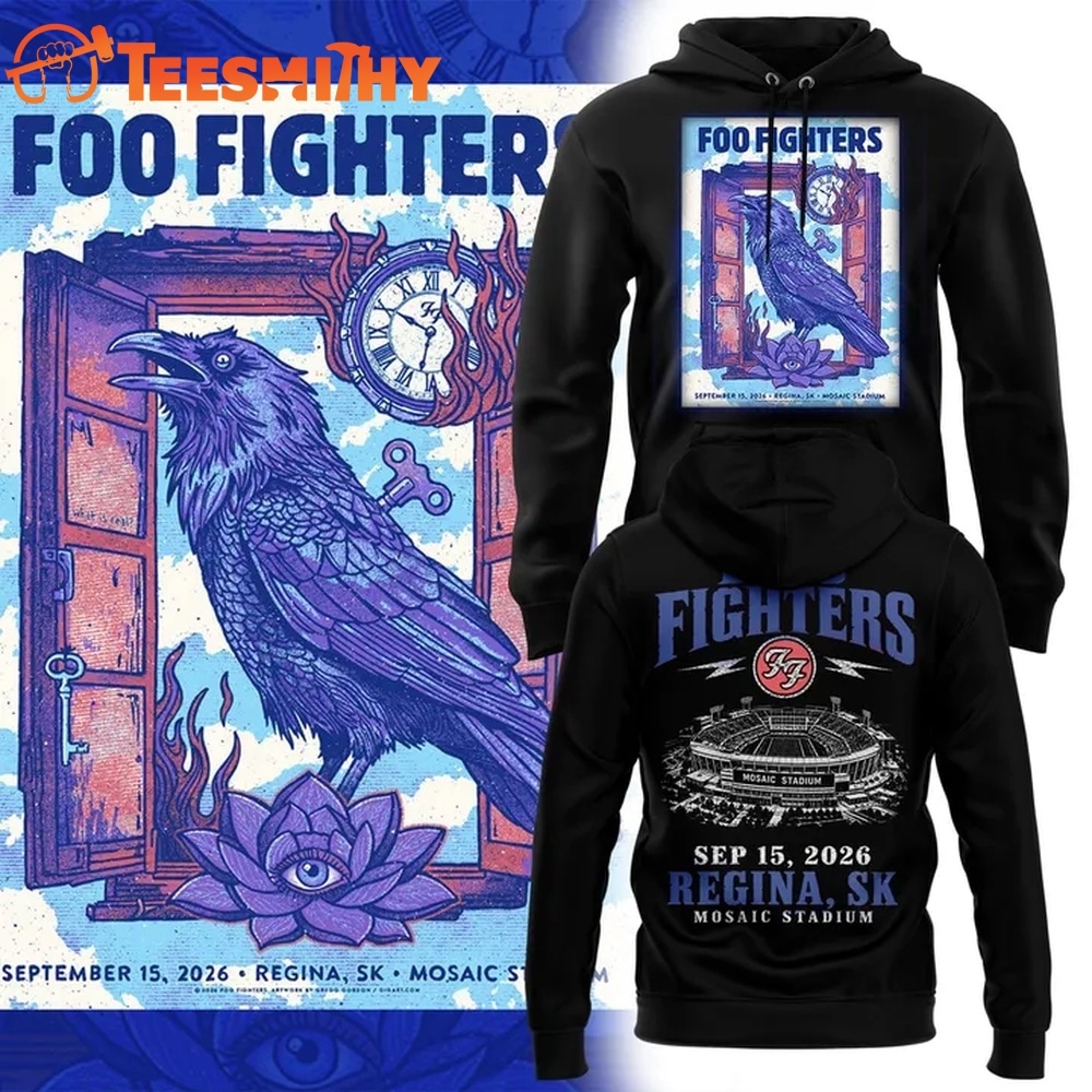 Foo Fighters Mosaic Stadium Regina 2026 Tour Hoodie