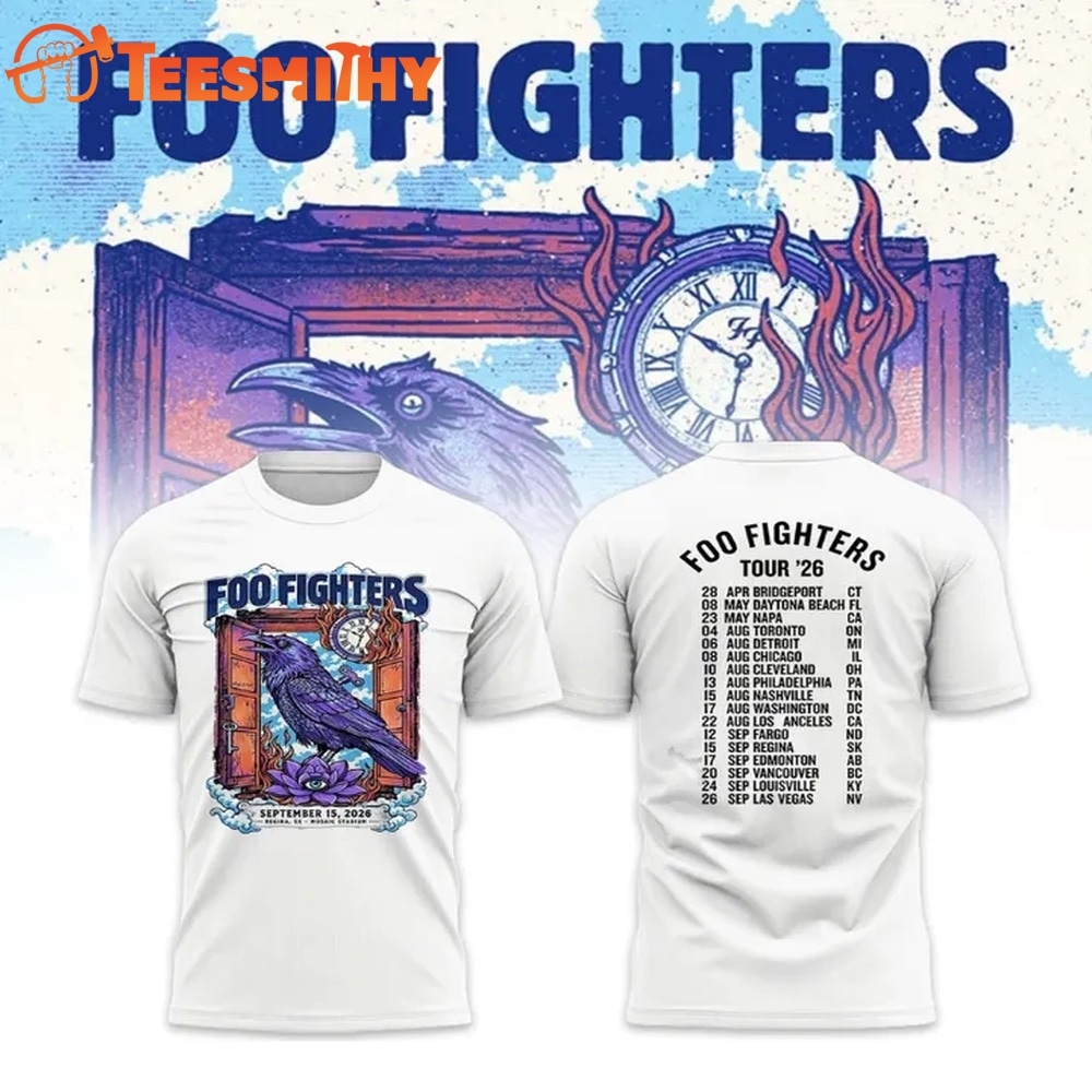 Foo Fighters Mosaic Stadium Regina 2026 Tour Schedule 3D Shirt