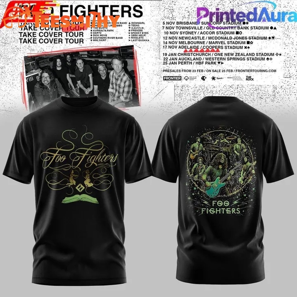 Foo Fighters TAKE COVER TOUR 2026 Black T Shirt