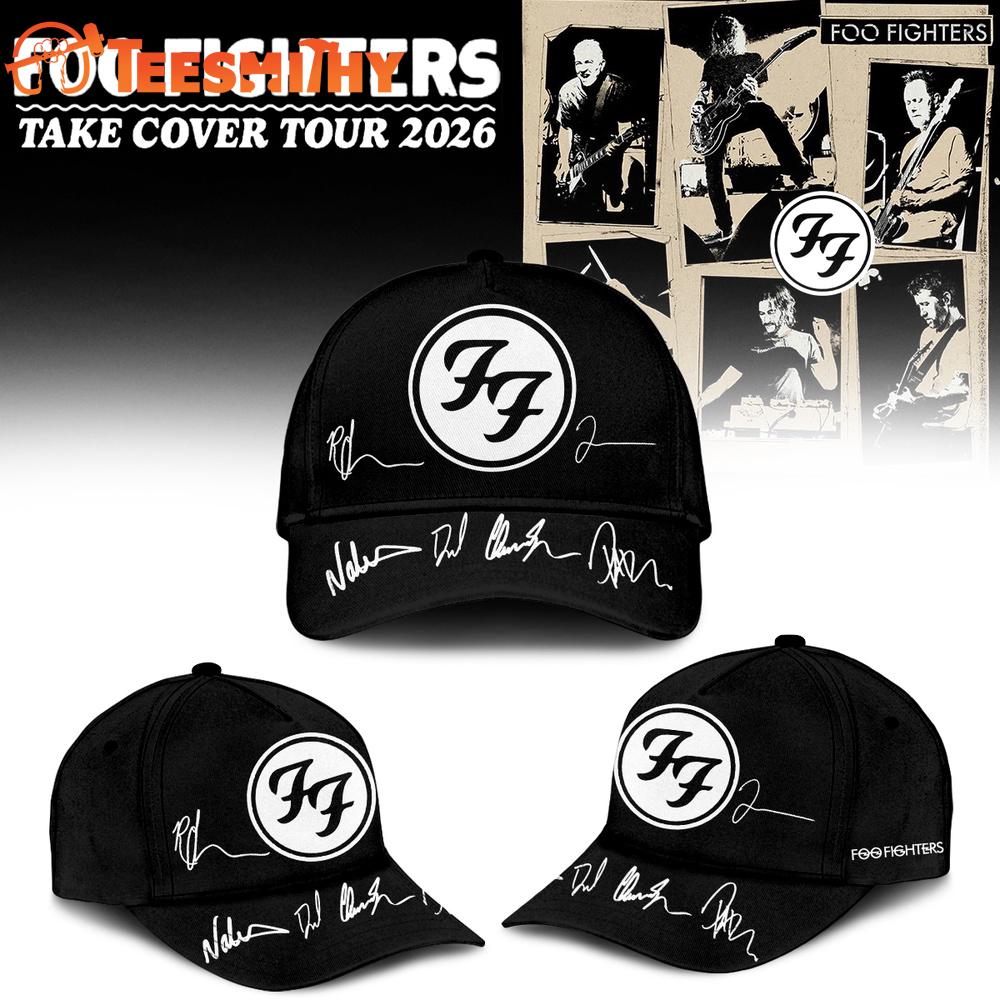 Foo Fighters Take Cover Tour 2026 Limited Edition Signature Black Cap