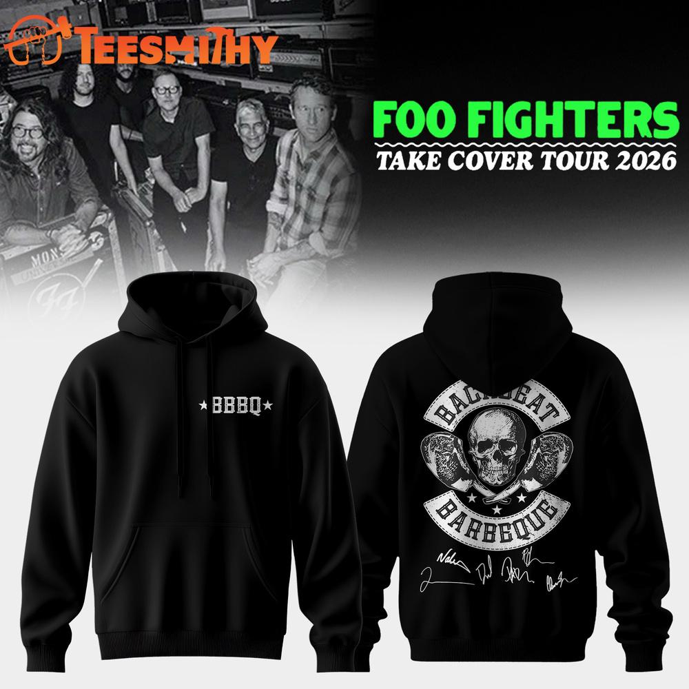 Foo Fighters Take Cover Tour 2026 Limited Edition Signature Black Hoodie