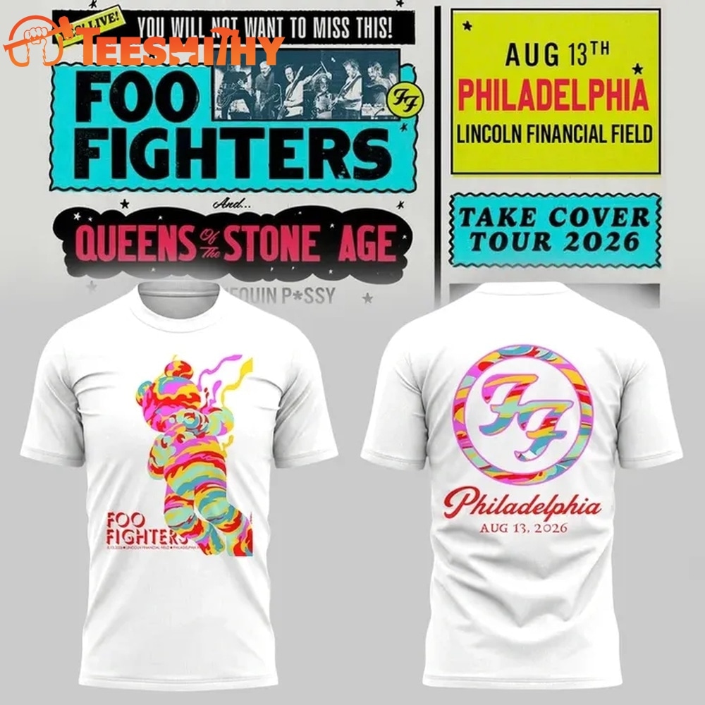 Foo Fighters Take Cover Tour 2026 Philadelphia 3D Shirt