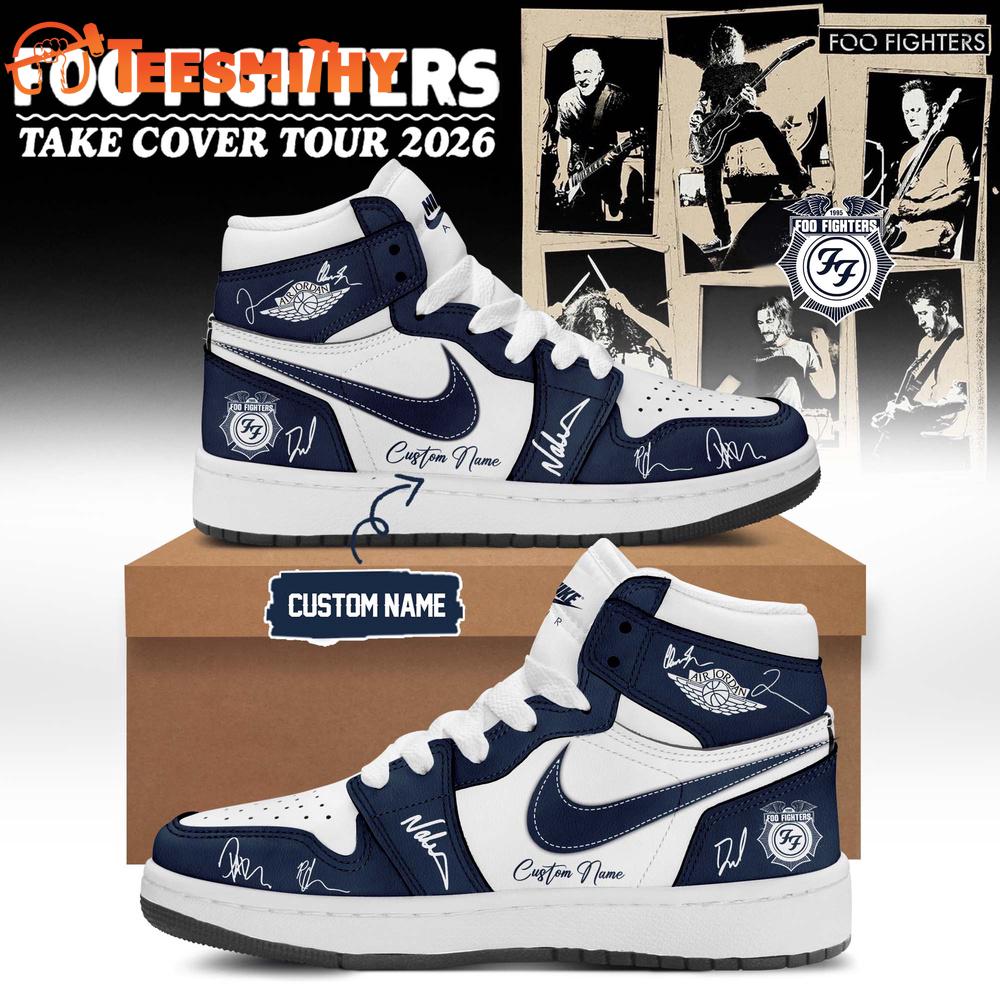 Foo Fighters Take Cover Tour 2026 Signature Air Jordan 1 Hightop Shoes