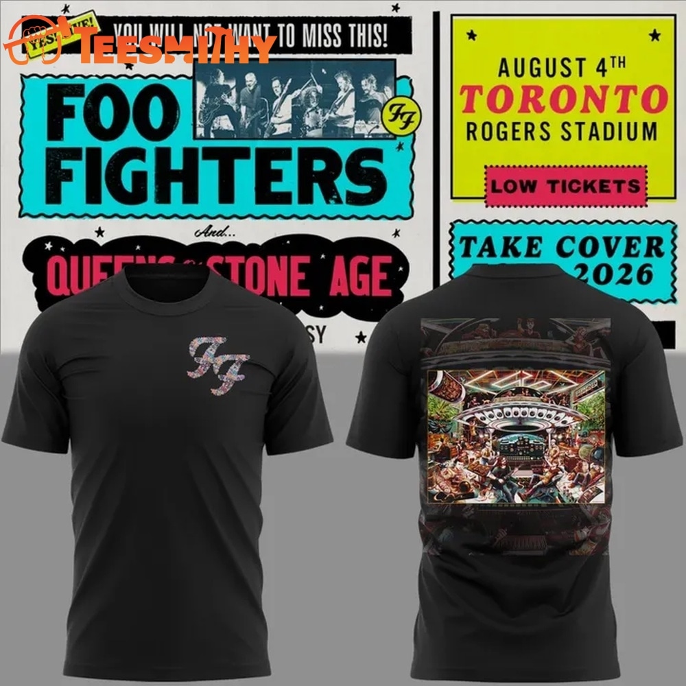 Foo Fighters Toronto ON Event Shirt, TAKE COVER TOUR 2026 T Shirt