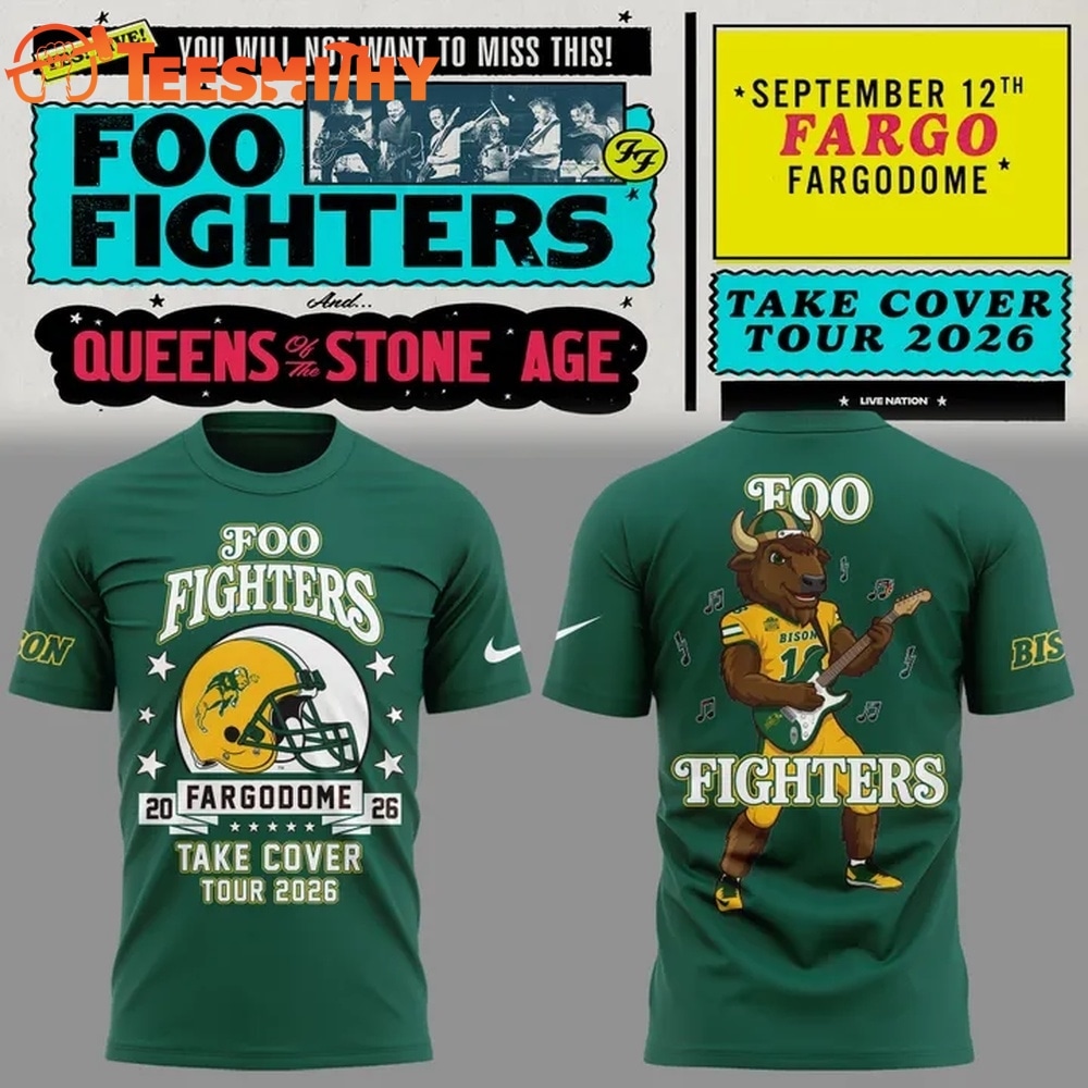 Foo Fighters x NDSU Football Take Cover Tour 2026 T Shirt