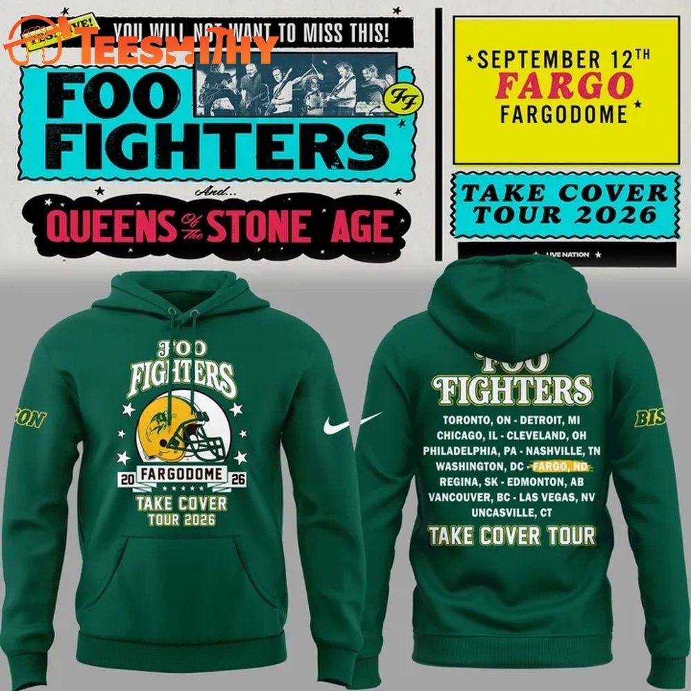 Foo Fighters x North Dakota State Bison Football Take Cover Tour 2026 Hoodie