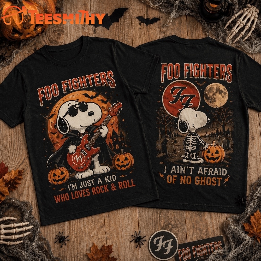 Foo Fighters x Snoopy Rock the Haunted Night 3D Shirt
