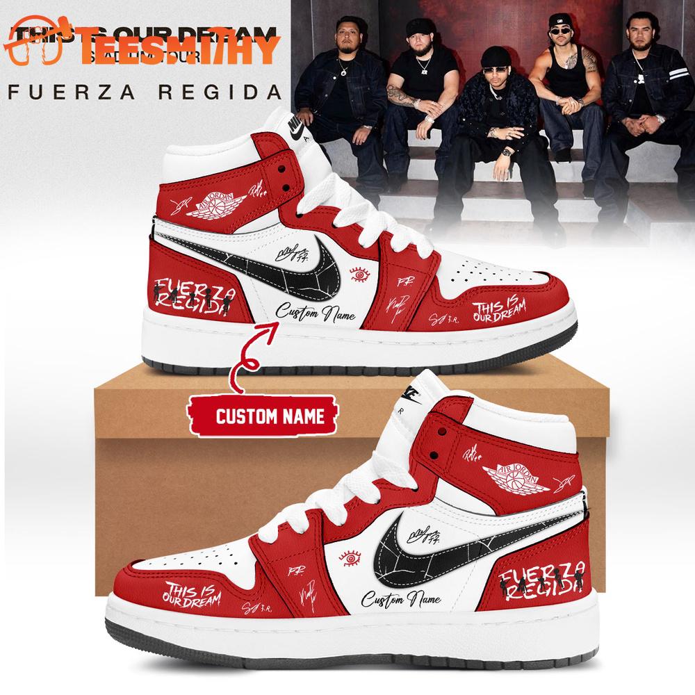 Fuerza Regida This Is Our Dream Stadium Tour 2026 Limited Edition Signature Red Air Jordan 1 Shoes