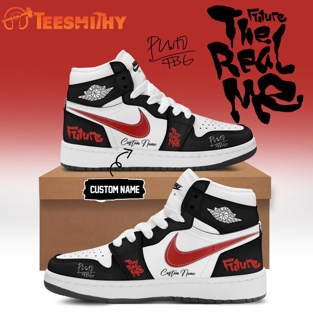 Future THE REAL ME Album Limited Edition Signature Black Air Jordan 1 Hightop Shoes