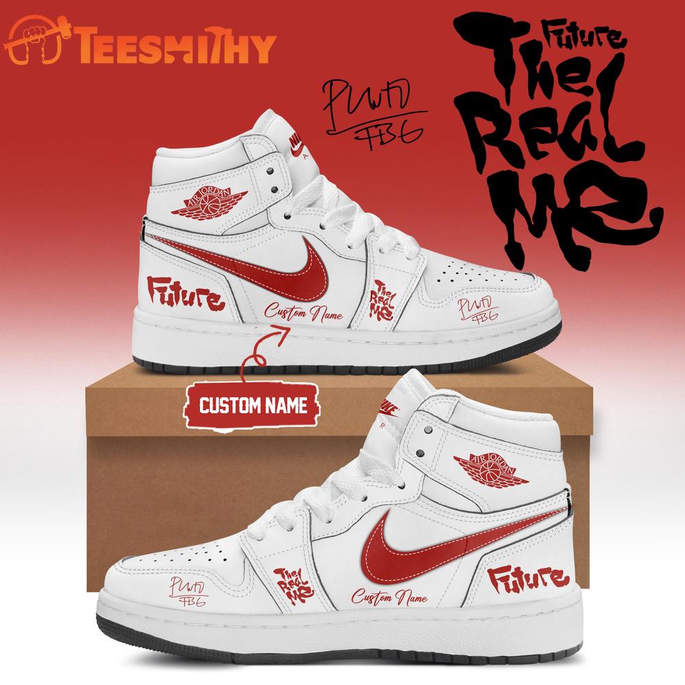 Future THE REAL ME Album Limited Edition Signature White Air Jordan 1 Hightop Shoes