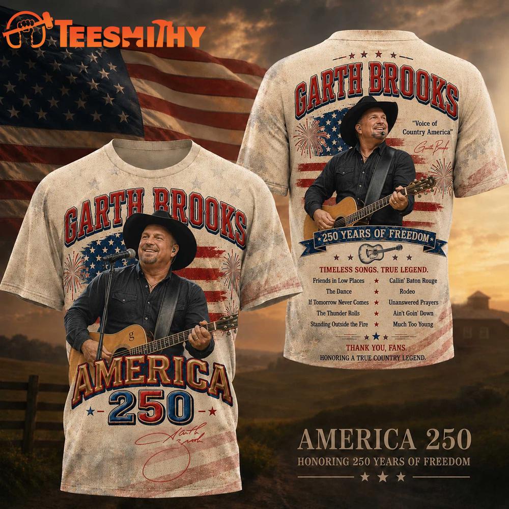 Garth Brooks Graphic Signature Music America 250 Years 3D Shirt